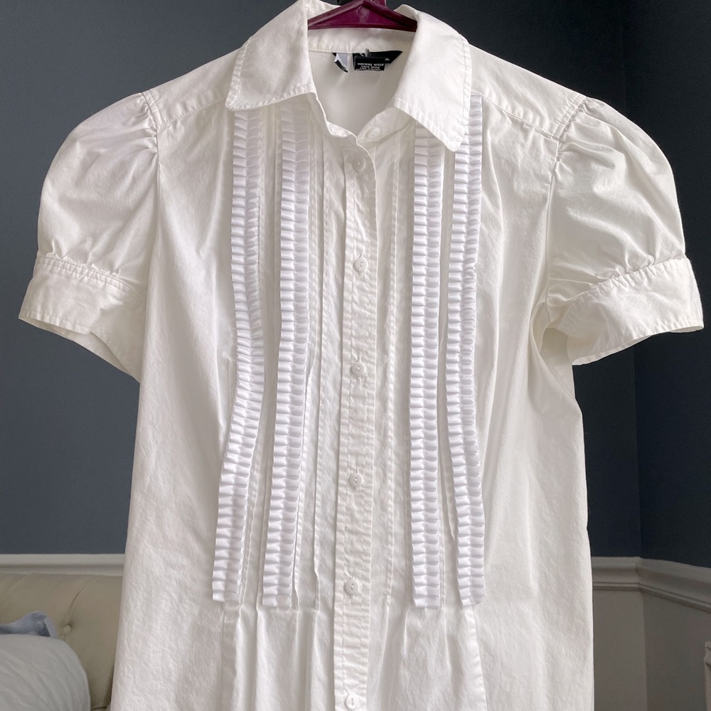 Victoria’s Secret Brand Moda International Tuxedo Style White Blouse - XS